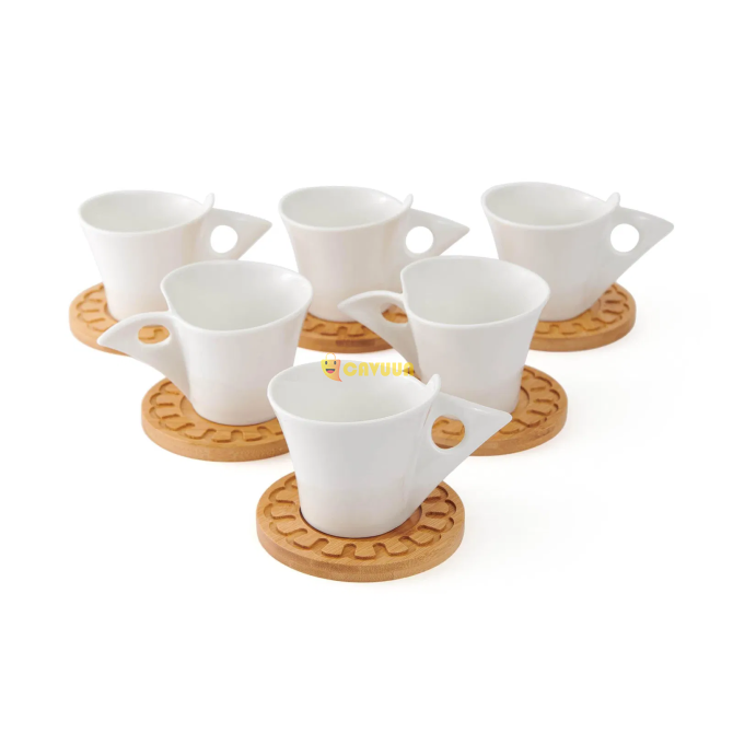 Pachi Belina 12 Piece Bamboo Plate Tea Cup Set - White Istanbul - photo 2