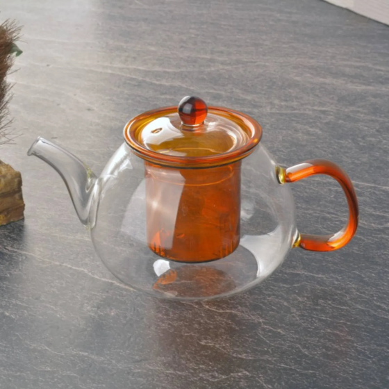 Tohana Glass Teapot with Strainer - Amber / Transparent - 650 ml Стамбул