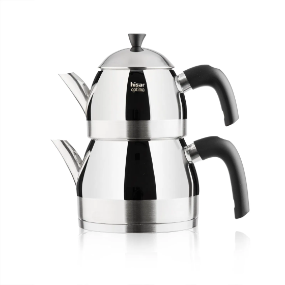 Hisar Optima Venus Teapot - Grey / Black - 1 lt + 2 lt Стамбул