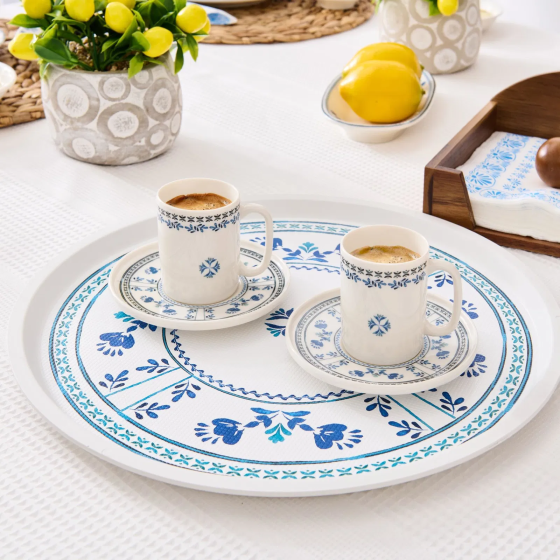 Tulu Porcelain Santorini 4 Piece Coffee Cup Set - Colorful Стамбул