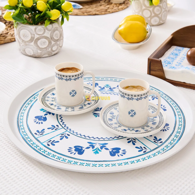 Tulu Porcelain Santorini 4 Piece Coffee Cup Set - Colorful Istanbul - photo 1