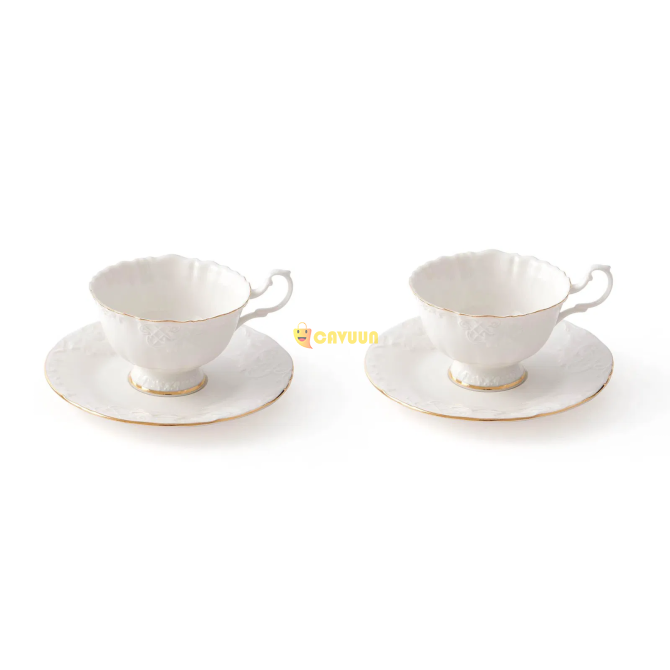 İpek Bone Porcelain Gilded Tea Set of 2 - White Istanbul - photo 2