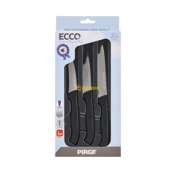 Pirge Ecco 3-Piece Daily Use Knife Set - Black Istanbul - photo 4