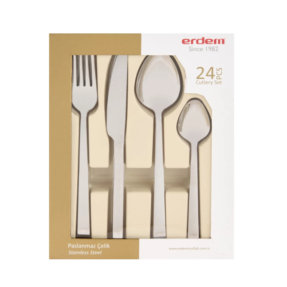 Erdem Girit 24 Piece Steel Cutlery Set - Inox Istanbul