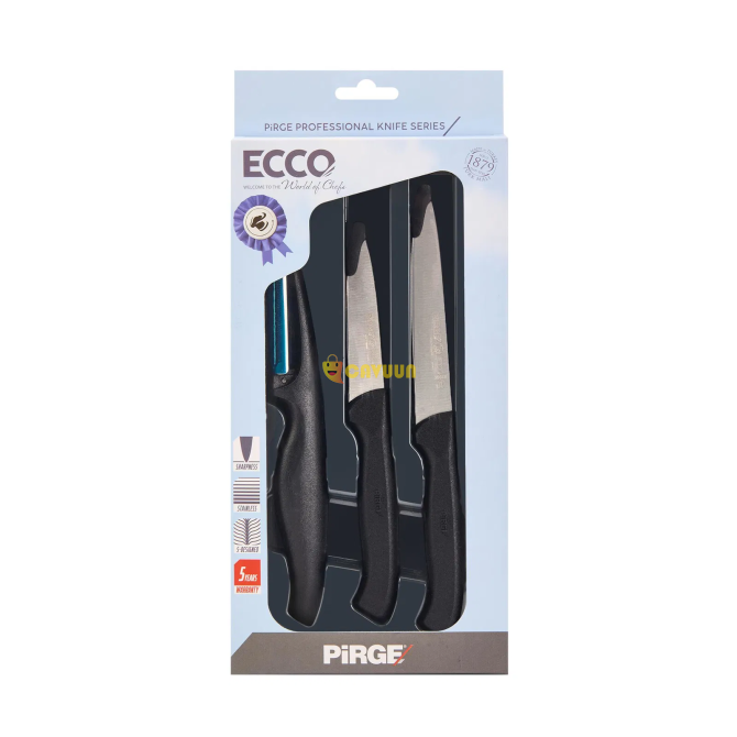 Pirge Ecco 3-Piece Daily Use Knife Peeler Set - Black Istanbul - photo 4