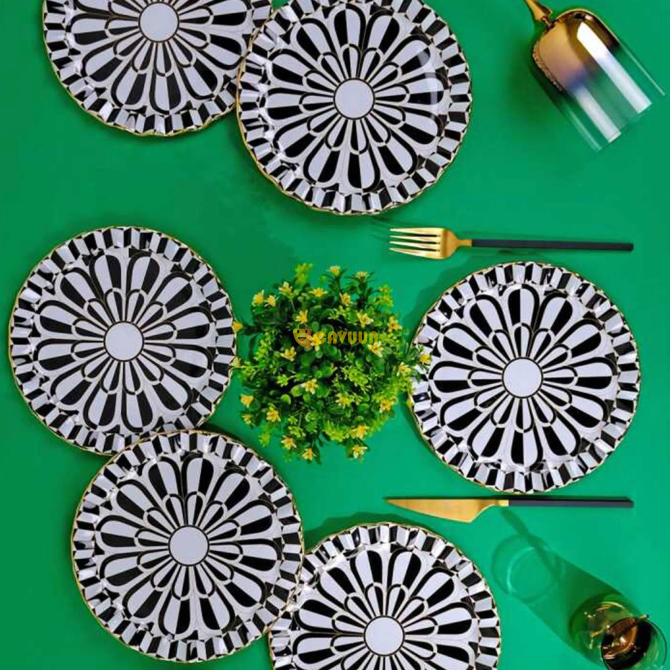 Glore Destina 6 Piece Cake Plate - Black / White - 21 cm Istanbul - photo 1