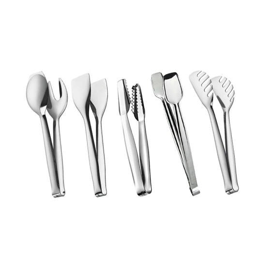 Nehir 5 Piece Steel Tongs Set - Gray Стамбул