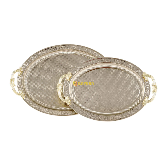 Arow Rossi 2-Piece Oval Tray - Silver Istanbul - photo 2