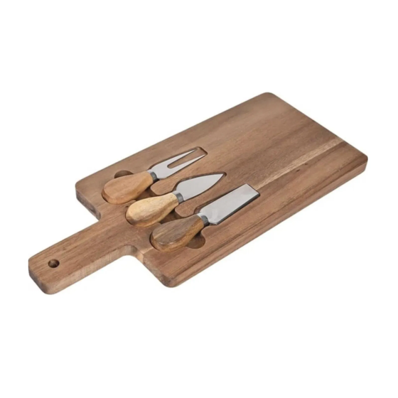 Mien Acacia Cheese Presentation Set - Brown - 37x16 cm Стамбул