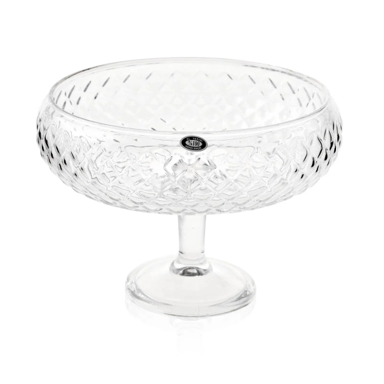 Alegre Glass Cage Footed Presentation Plate - 24x16 cm Istanbul