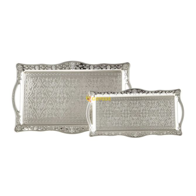 Arow 2-Piece Rectangular Tray - Silver Istanbul - photo 2