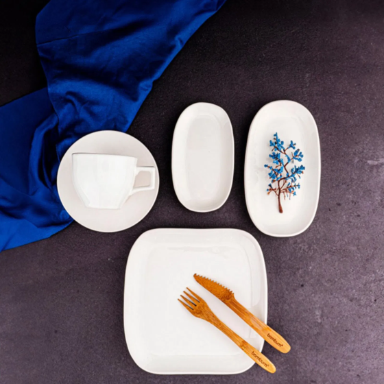 Bambum Vera 22 Piece Breakfast Set - White Istanbul