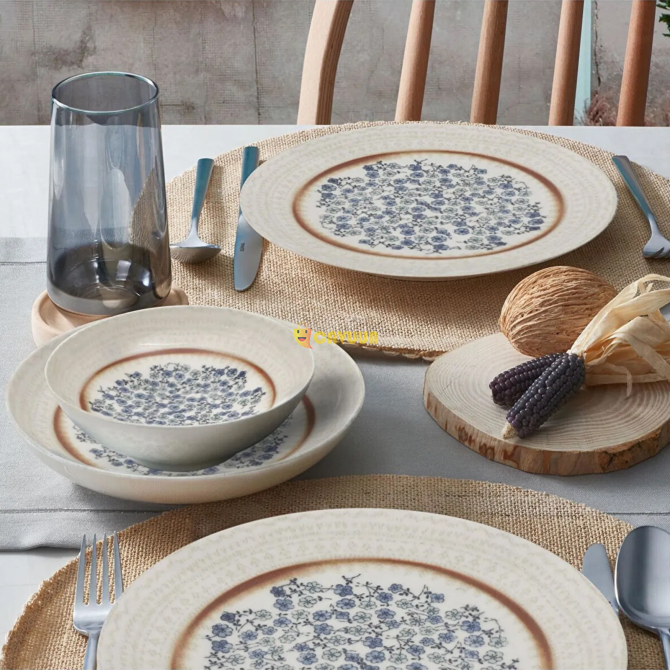 Gural Porcelain Athens 24 Piece Dinner Set - White / Blue Istanbul - photo 2