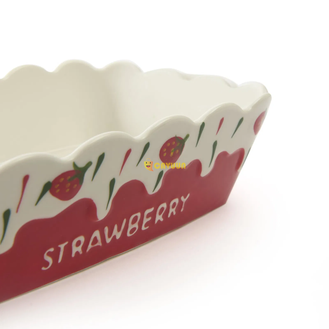 Benante Strawberry Patterned Ceramic Oven Dish - Colorful - 27x16x5.5 cm Istanbul - photo 4