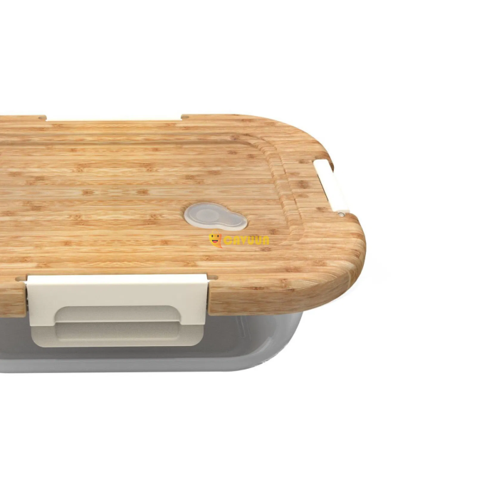 Стеклянный контейнер для хранения Arow Locked Bamboo Lid - Прозрачный - 2800 мл Стамбул - изображение 1