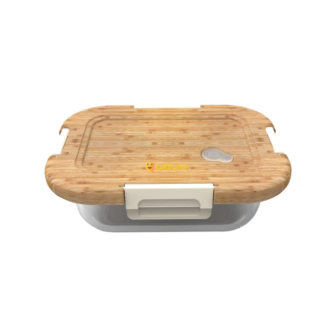 Стеклянный контейнер для хранения Arow Locked Bamboo Lid - Прозрачный - 2800 мл Стамбул - изображение 2