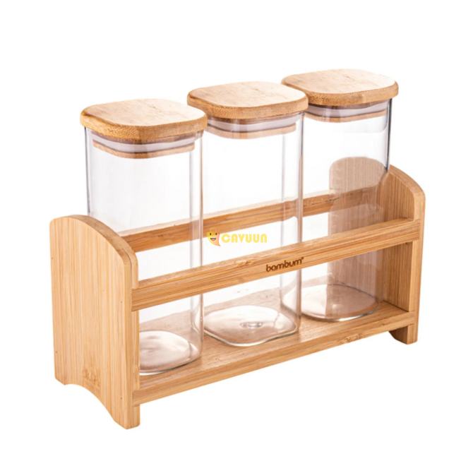 Bambum Saphire 4 Piece Spice Set with Stand - Transparent - 350 ml Istanbul - photo 2