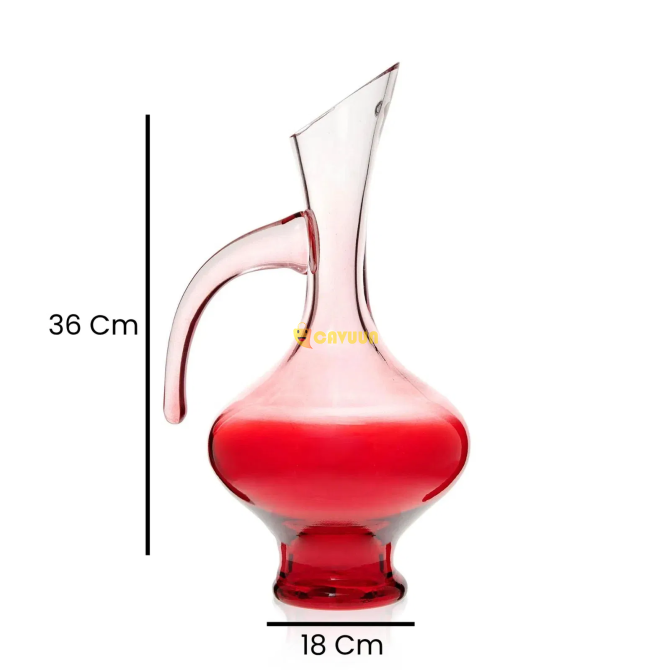 Alegre Glass Handled Carafe - Red - 18x36 cm Istanbul - photo 5