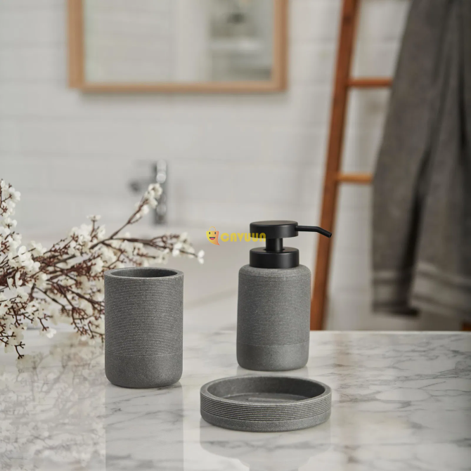 AquaLuna Mercy 3-Piece Bathroom Accessory Set - Gray Istanbul - photo 1