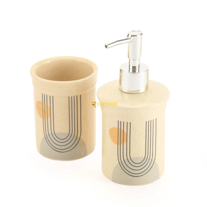 Evidea Bath Bohemian 2-Piece Bath Accessory Set - Beige Istanbul - photo 2