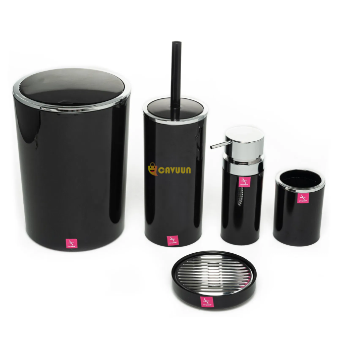 Primanova Lenox 5-Piece Bathroom Accessory Set - Black Istanbul - photo 2