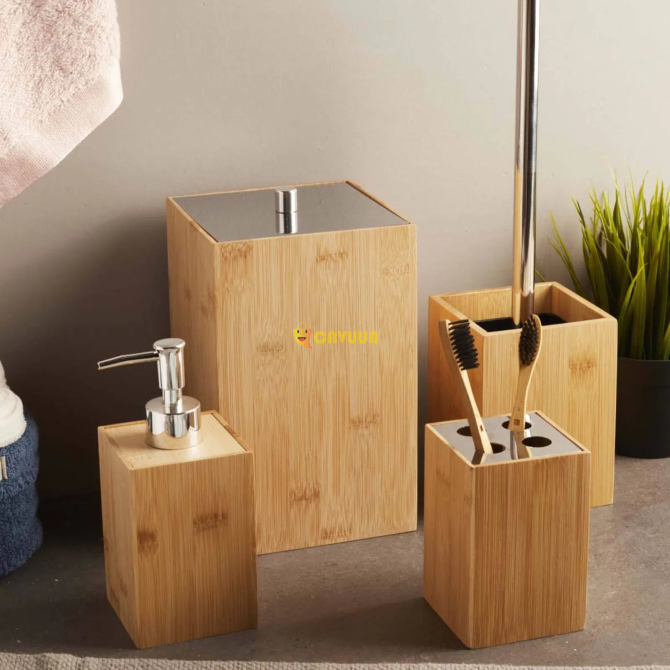 Perotti Bamboo 4-Piece Bathroom Accessory Set - Beige Istanbul - photo 3