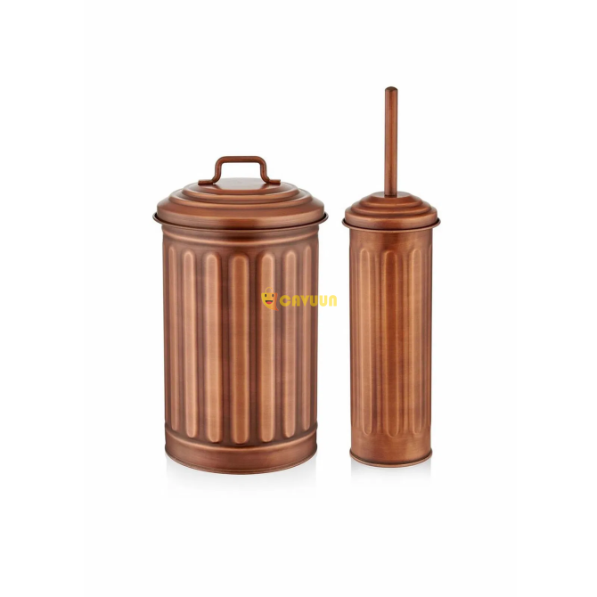 The Mia Trash Can & Toilet Brush Set - Copper Istanbul - photo 2