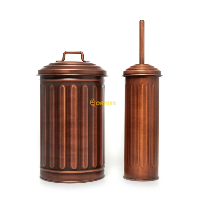 The Mia Trash Can & Toilet Brush Set - Copper Istanbul - photo 3