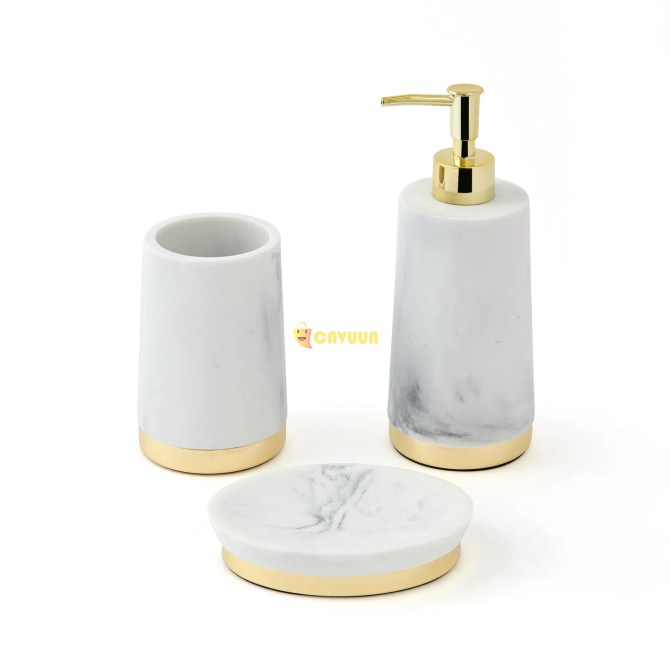 AquaLuna Paradise 3-Piece Bathroom Accessory Set - White Istanbul - photo 2