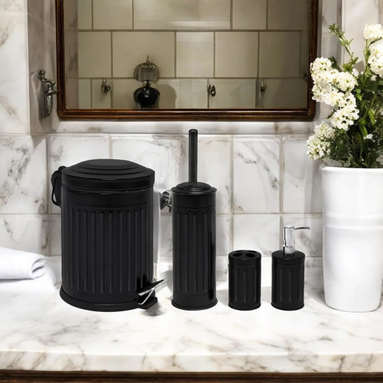 Evidea Bath Vintage 4-Piece Bathroom Set - Black Стамбул