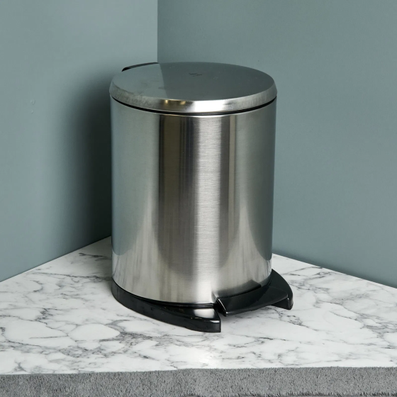 Primanova Cigo Stainless Steel Pedal Bathroom Trash Can - Grey - 6 lt Стамбул