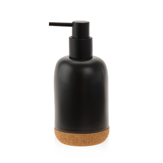 Primanova Liquid Soap Dispenser with Mushroom Base - Black - 18x12 cm Istanbul