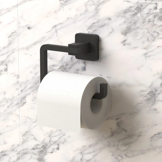 Teknotel Matte Black Aluminum Toilet Paper Holder Istanbul