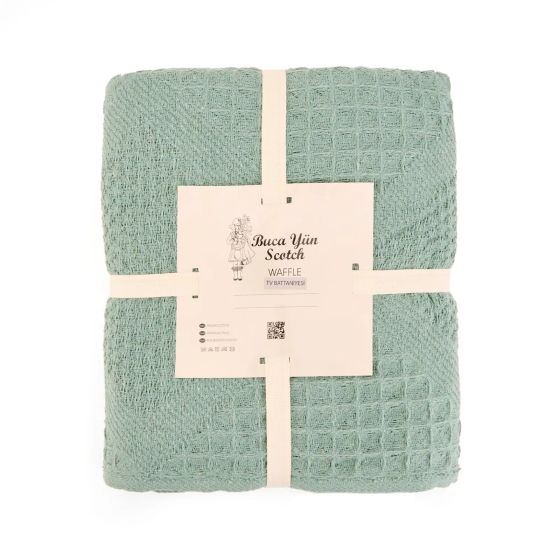 Buca Wool Waffle TV Blanket - Green - 130x170 cm Стамбул