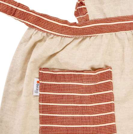 Evidea Soft Striped Ruffle Kitchen Apron - Claret Red - 45x65 cm Istanbul