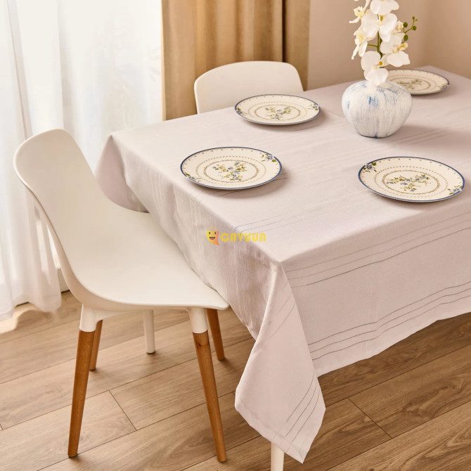 Evidea Soft Jacquard Woven Tablecloth - Beige - 160x220 cm Istanbul - photo 2