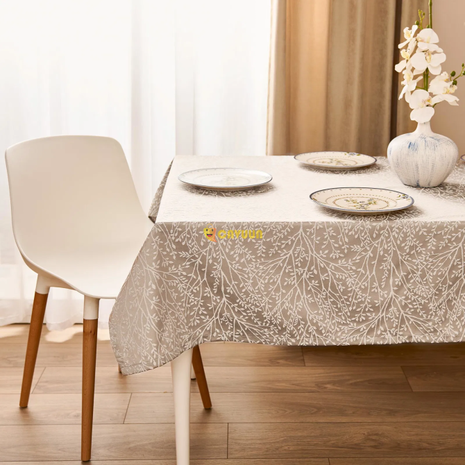 Evidea Soft Floral Tablecloth - Beige - 140x140 cm Istanbul - photo 1