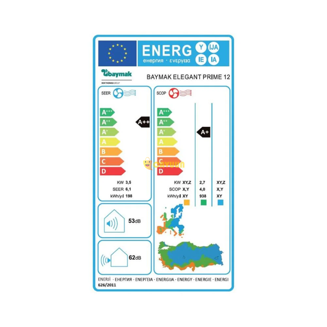 Baymak Elegant Prime 12 A++ 12000 Btu (md)-кондиционер Стамбул - изображение 5