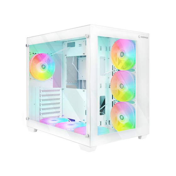 Rampage Iceblade Pro White 7x120mm Midt Atx Gaming Case With Argb Fan Istanbul