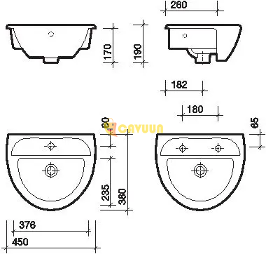 Twyford Sola Optimise 1 tap hole semi-recessed basin 450mm White London - photo 2