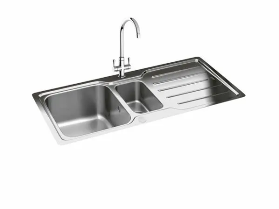 Carron Phoenix Adelphi 1.5 bowl reversible slim top sink Stainless Steel Лондон