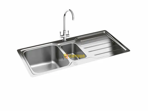 Carron Phoenix Adelphi 1.5 bowl reversible slim top sink Stainless Steel London - photo 1