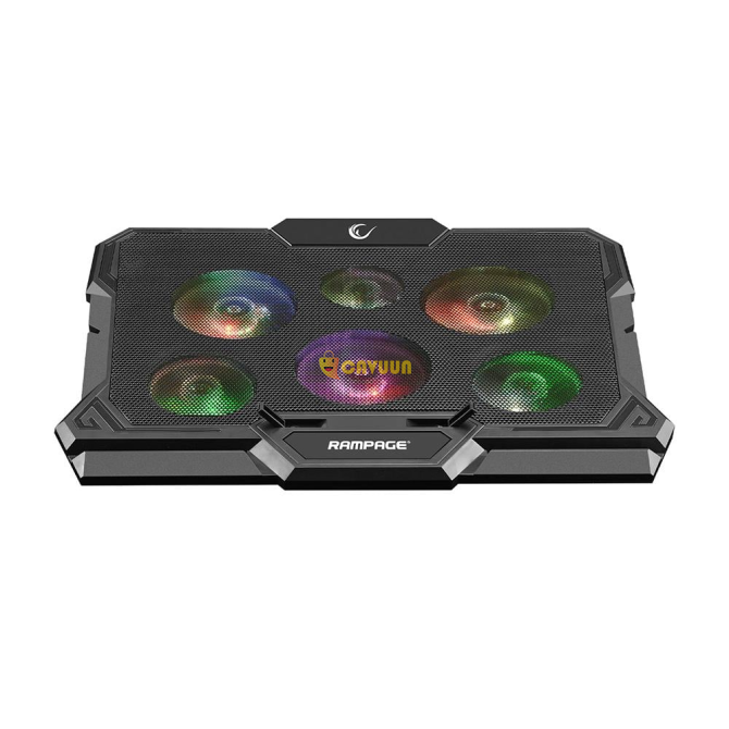 Rampage Addison X-gust 6 Fan Colorful Lighted Notebook Cooler Stand-black Istanbul - photo 3