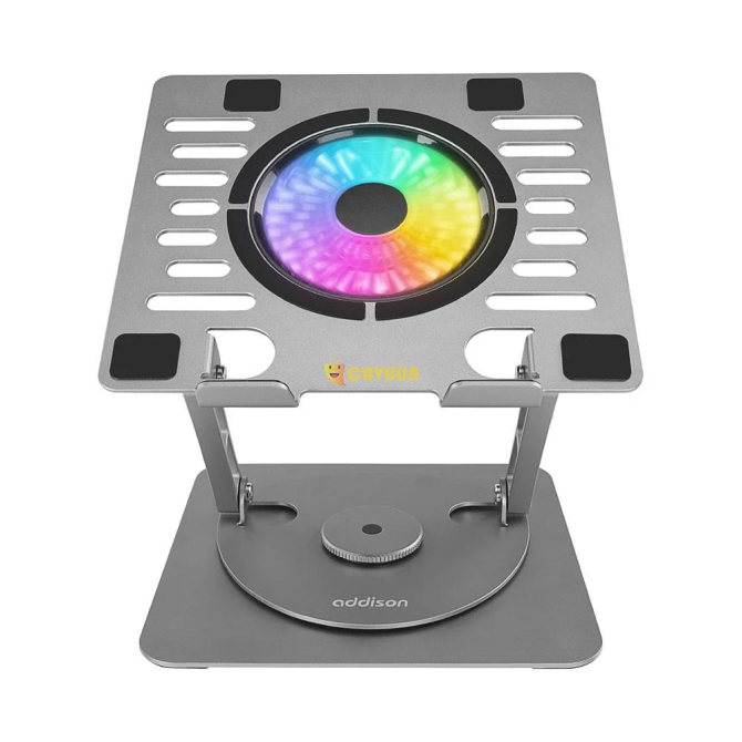 Подставка для ноутбука Addison AD-RC35 с вращающимся на 360 градусов вентилятором RGB Light Metal Стамбул - изображение 2