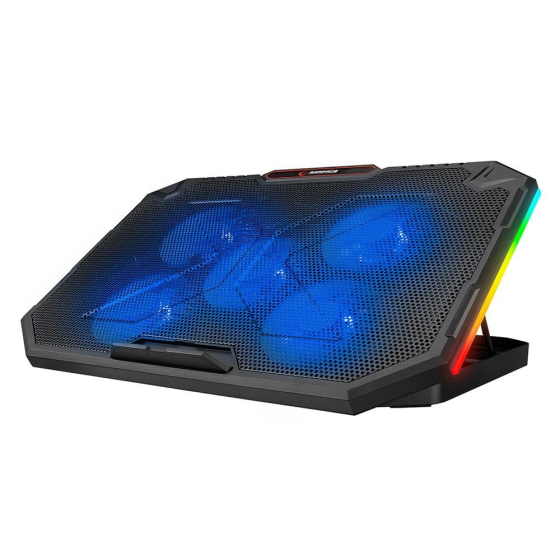 Addison Rampage Ad-rc155 Fan 15-17" Notebook Cooler With 2 Usb Rgb Lights - Black Istanbul