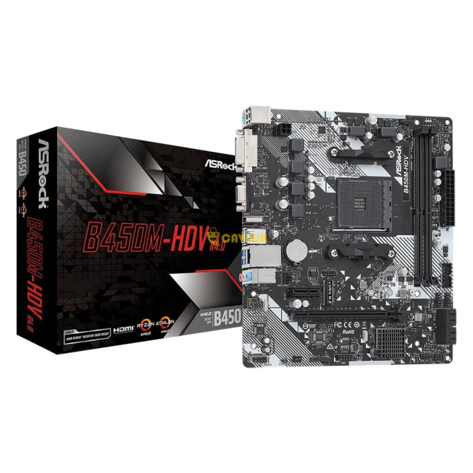 Asrock B450m-hdv R4.0 Amd B450 Socket Am4 Ddr4 3200mhz (oc) M.2 Anacard Стамбул - изображение 1