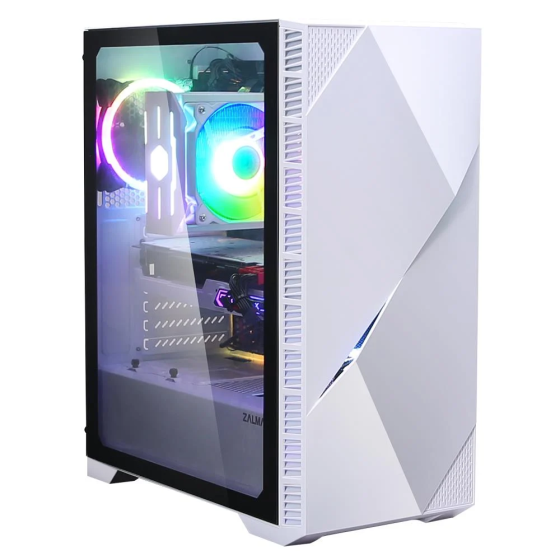 Zalman Z3 Iceberg White 2x120mm Argb Fan Tempered Glass Mid-t Gaming Case Стамбул