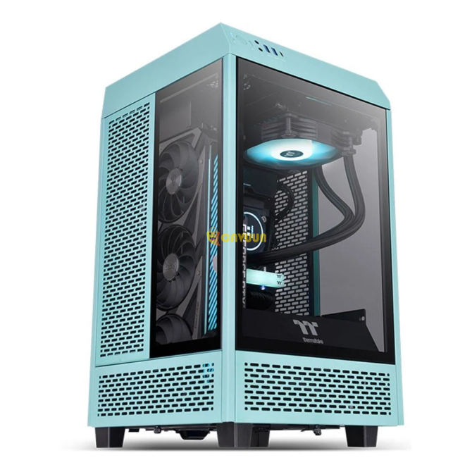 Корпус Thermaltake The Tower 100 Turquoise 3xTempered Glass Mini Itx Стамбул - изображение 1