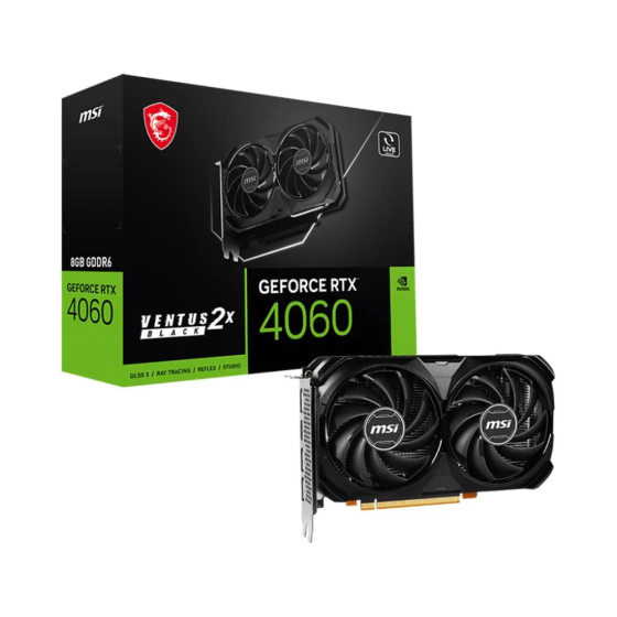 Msi GeForce RTX 4060 VENTUS 2X BLACK 8GB OC GDDR6 128Bit DLSS 3 Graphics Card Стамбул