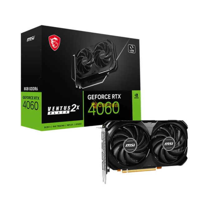 Видеокарта Msi GeForce RTX 4060 VENTUS 2X BLACK 8 ГБ OC GDDR6 128 бит DLSS 3 Стамбул - изображение 1